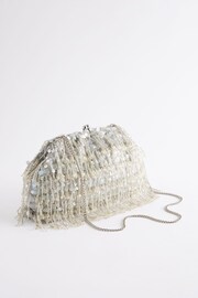 Silver Beaded Fringe Clutch Bag - Image 4 of 8