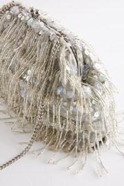 Silver Beaded Fringe Clutch Bag - Image 7 of 8