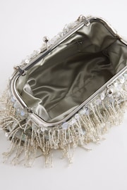 Silver Beaded Fringe Clutch Bag - Image 8 of 8