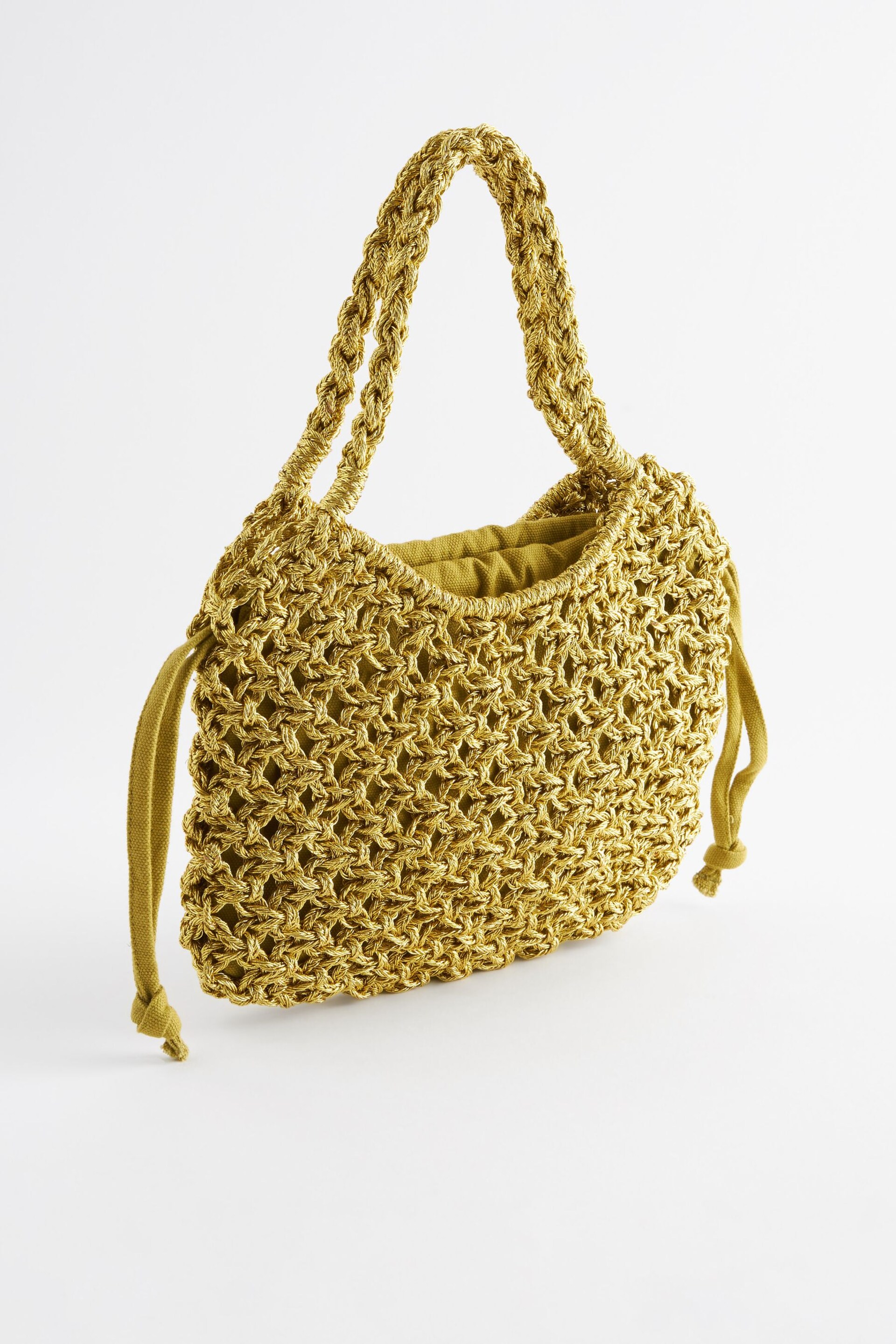 Green Metallic Weave Mini Handheld Bag - Image 1 of 5