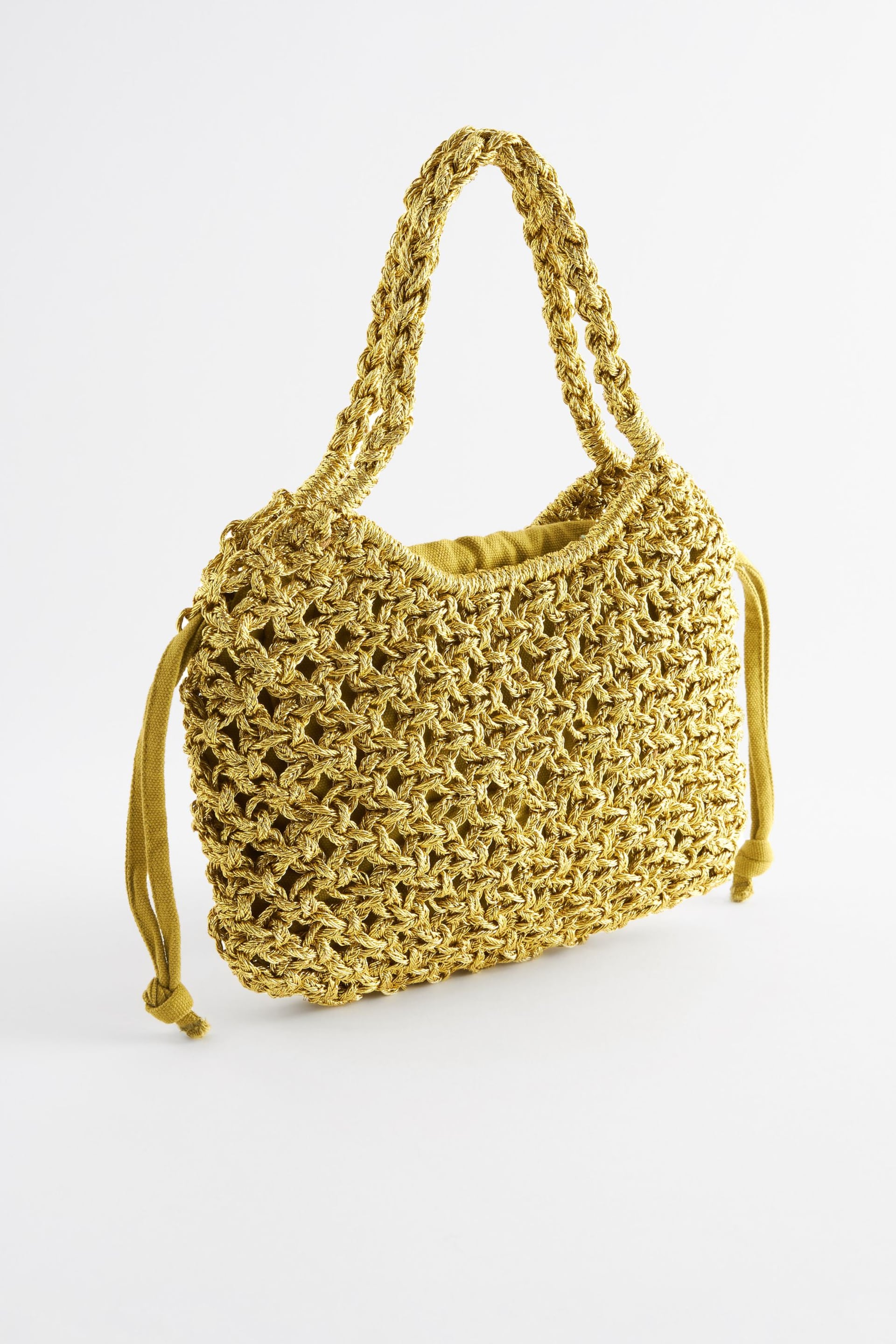 Green Metallic Weave Mini Handheld Bag - Image 2 of 5