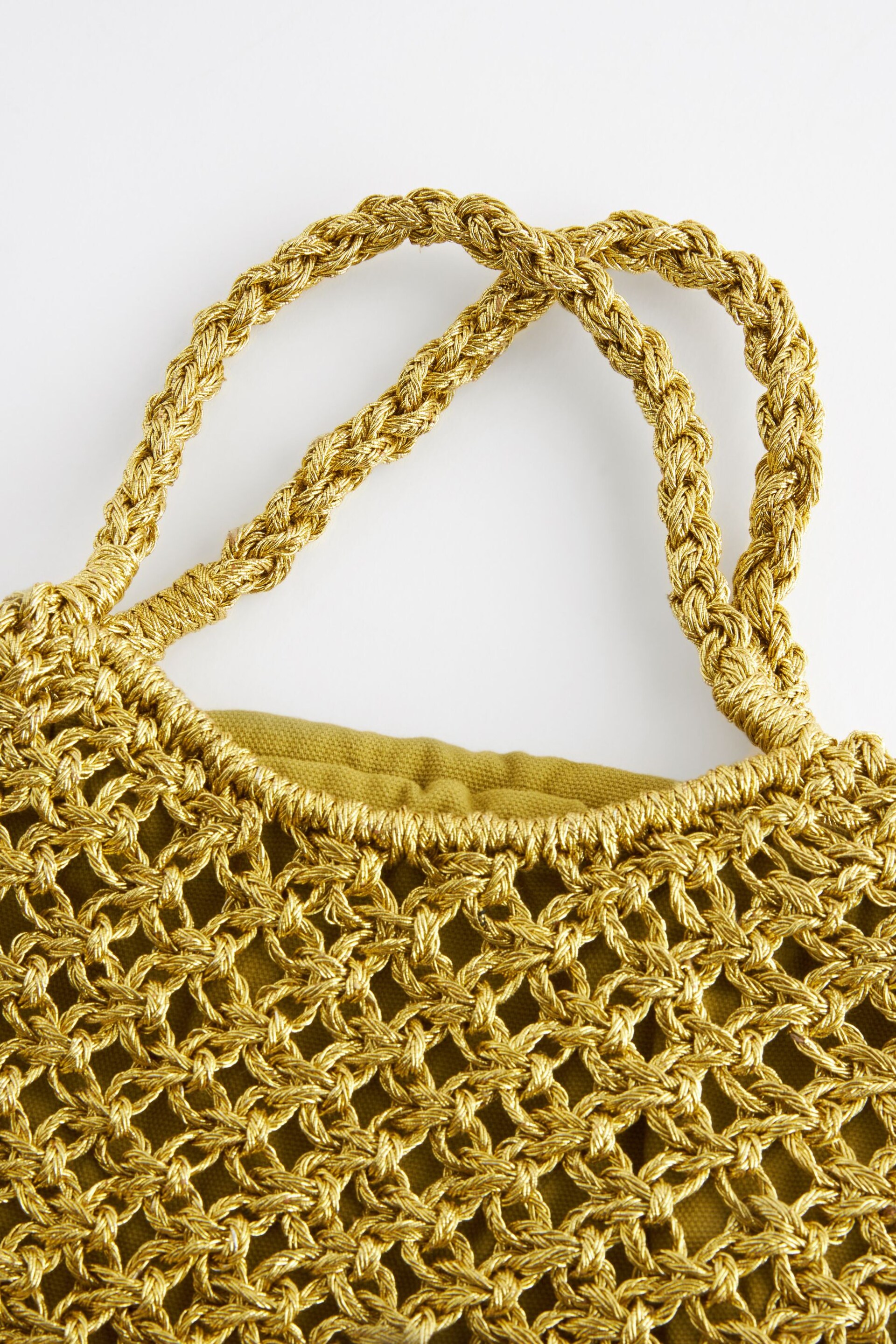 Green Metallic Weave Mini Handheld Bag - Image 4 of 5