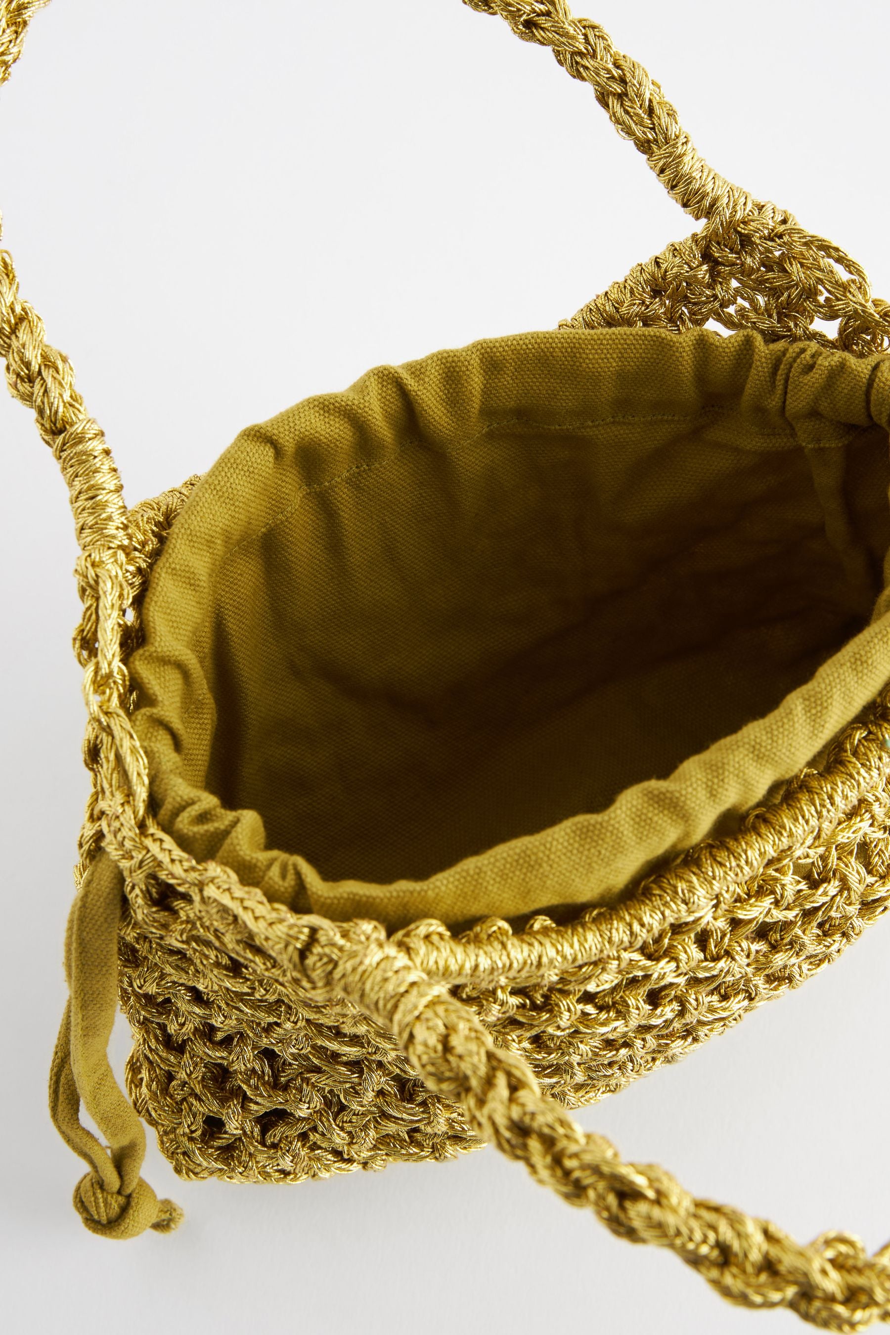 Buy Green Metallic Weave Mini Handheld Bag from Next Belgium