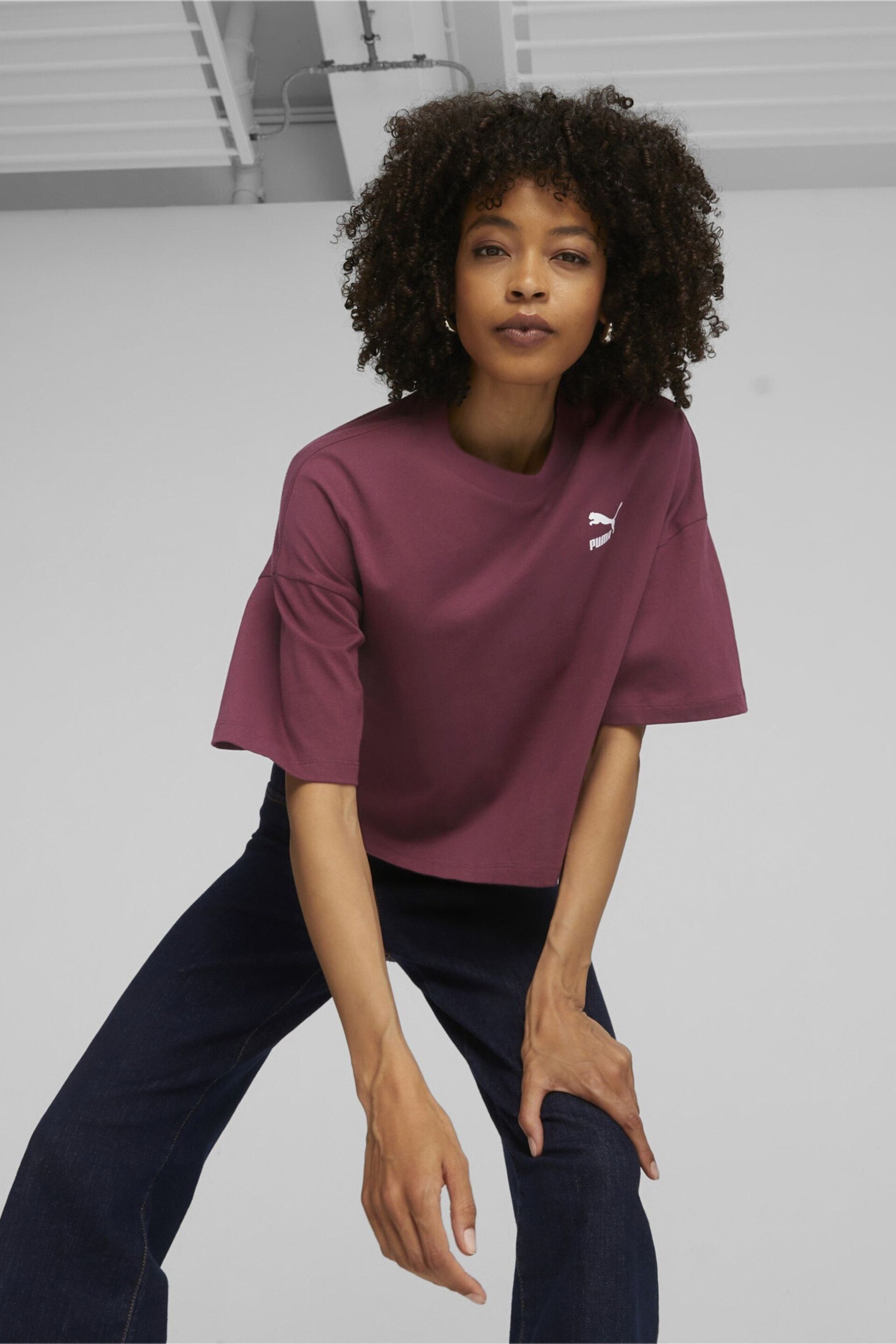 Puma Red Womens Oversized T-Shirt - Image 1 of 5