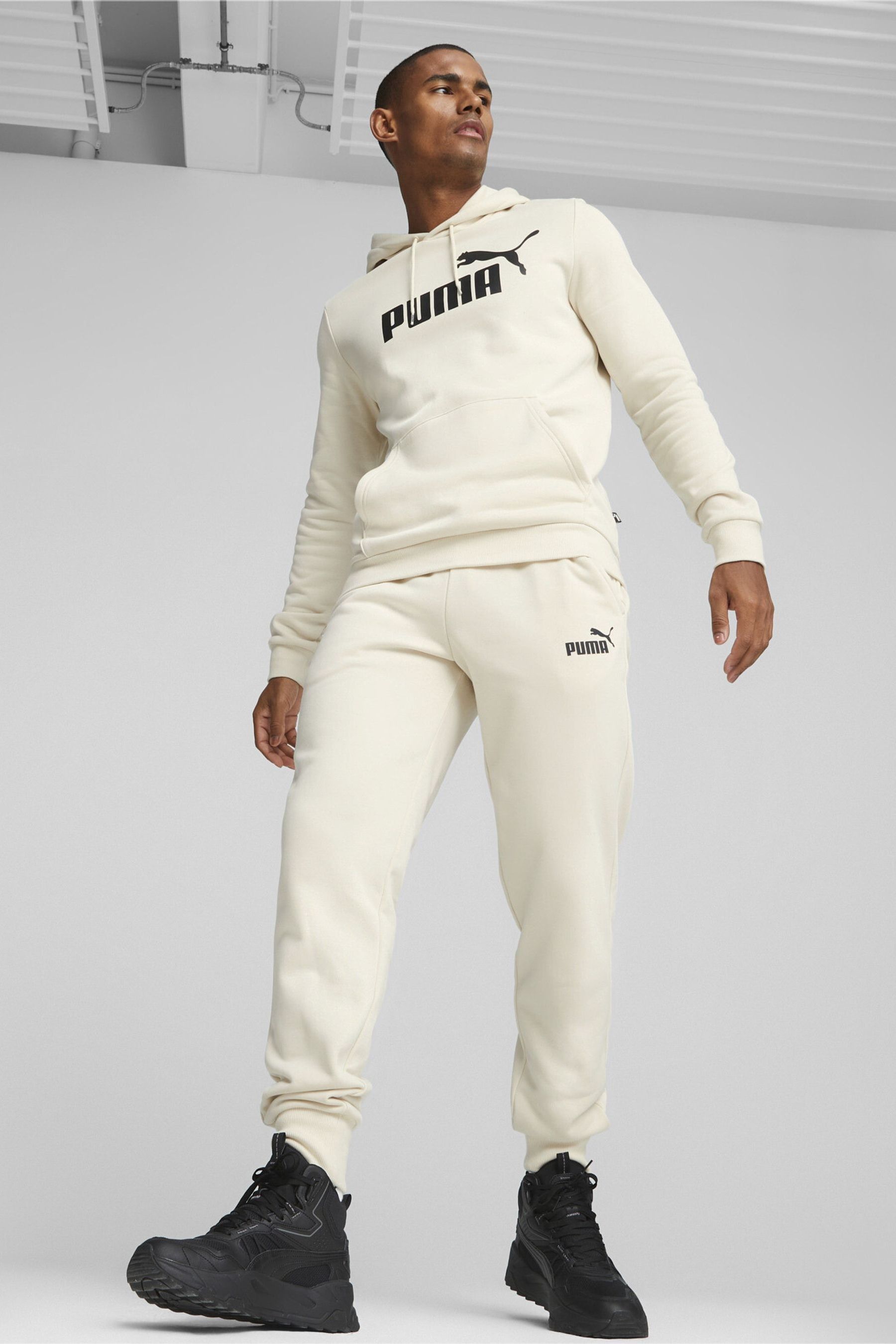 White puma joggers hot sale