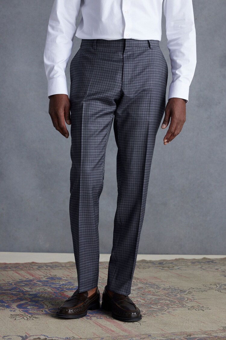 Purple Slim Fit Signature Zignone Check Suit: Trousers - Image 1 of 10