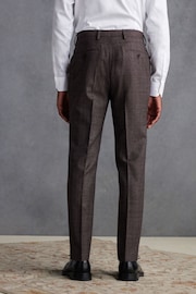 Burgundy Red Slim Fit Signature Marzotto Check Suit: Trousers - Image 3 of 8