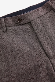 Burgundy Red Slim Fit Signature Marzotto Check Suit: Trousers - Image 6 of 8