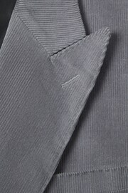 Reiss Ice Blue Kempton Slim Fit Corduroy Double Breasted Blazer - Image 7 of 9