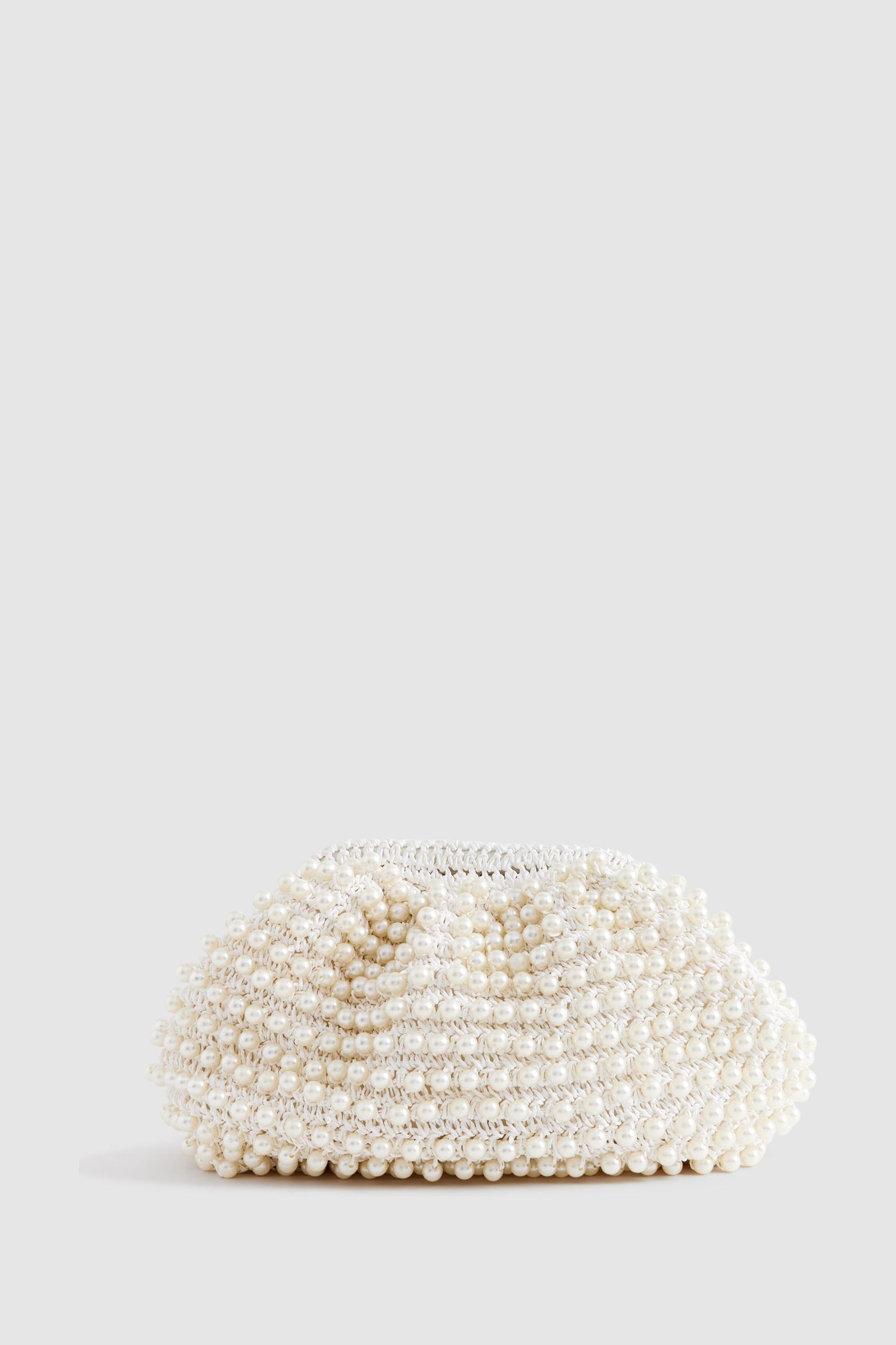 White pearl clutch bag on sale