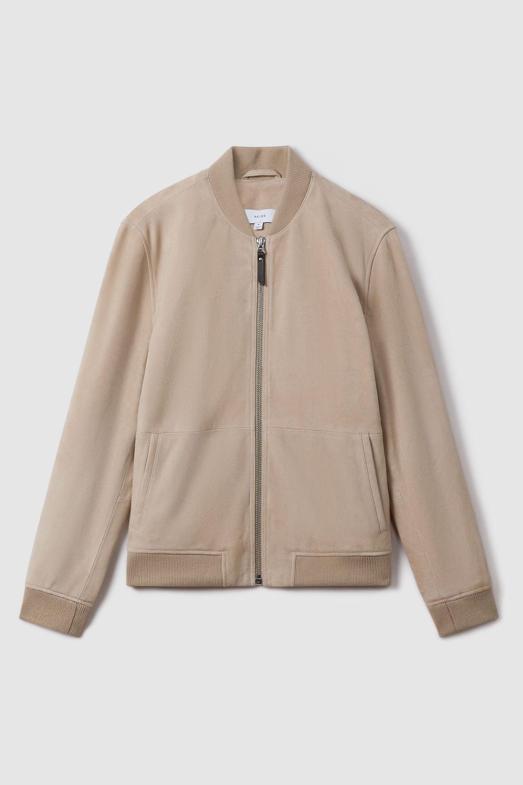 Buy Reiss Stone Dilan Suede Zip Through Bomber Jacket from Next Luxembourg