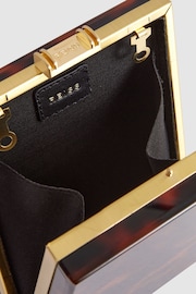 Reiss Tortoise Gigi Acetate Clutch Bag - Image 4 of 6