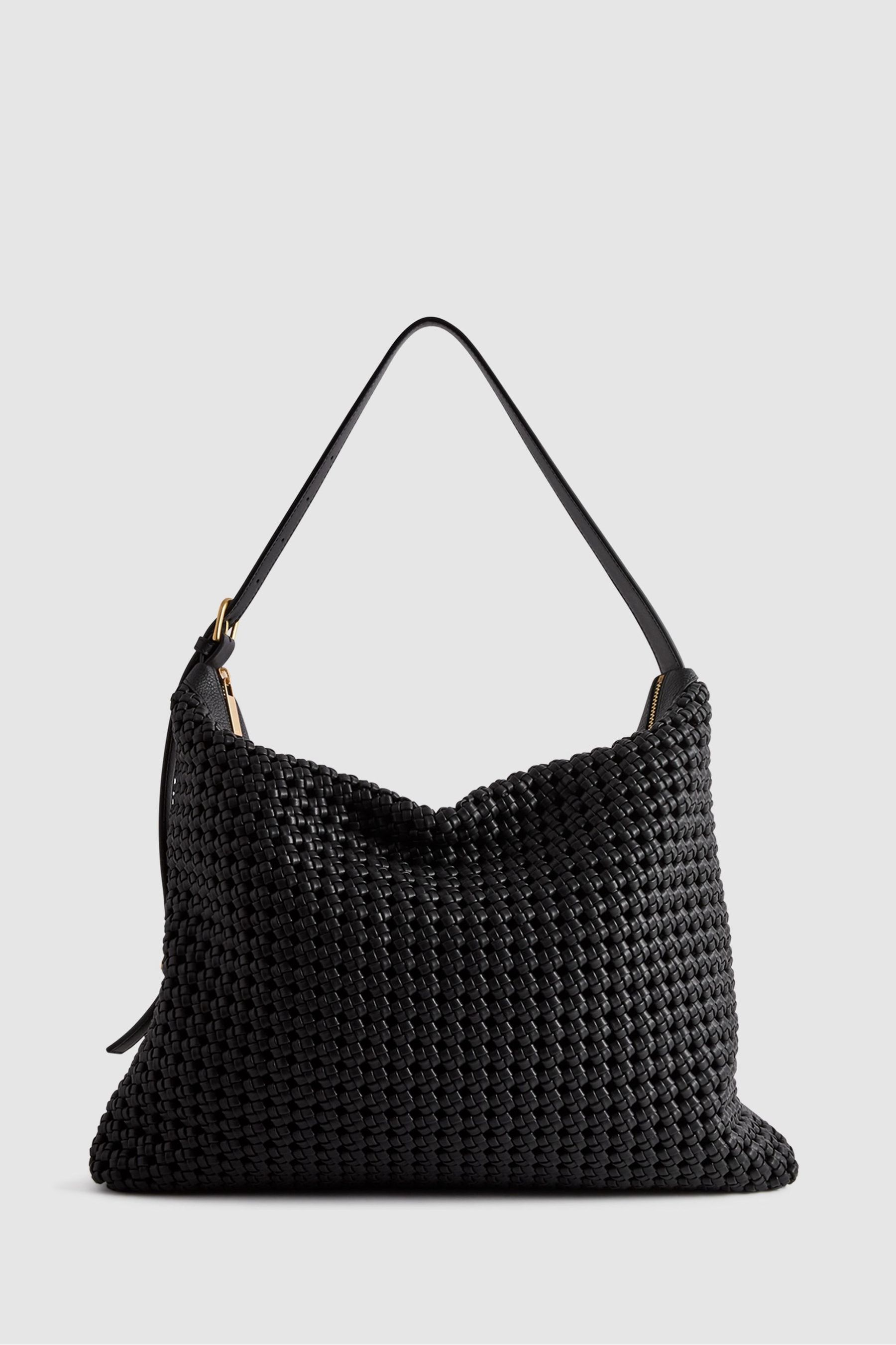 Buy Reiss Black Vigo Leather Woven Tote Bag from Next Canada