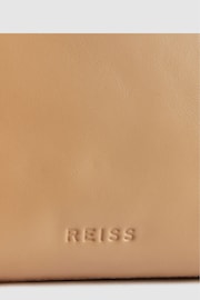 Reiss Tan Brompton Leather Raffia Pouch Bag - Image 6 of 6