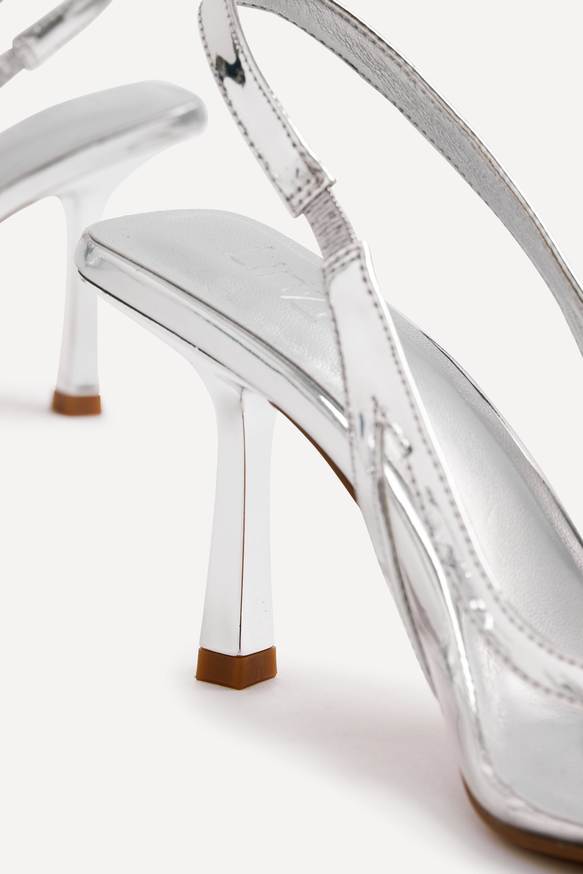 Linzi Silver Shyla Perspex Sling Back Court Style Heel Sandals - Image 5 of 5