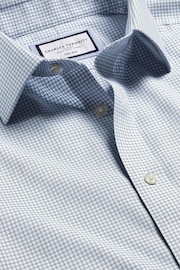 Charles Tyrwhitt Blue Non-Iron Royal Oxford Check Slim Fit 100% Cotton Shirt - Image 5 of 6