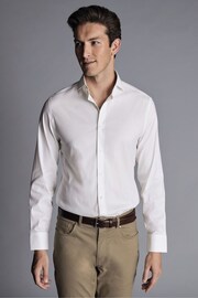 Charles Tyrwhitt White Slim Fit Non-Iron Stretch Twill Shirt - Image 1 of 6