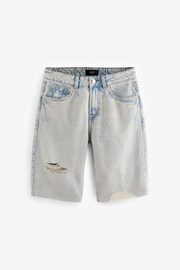 Pink Tinted Ripped Denim Bermuda Shorts - Image 5 of 6