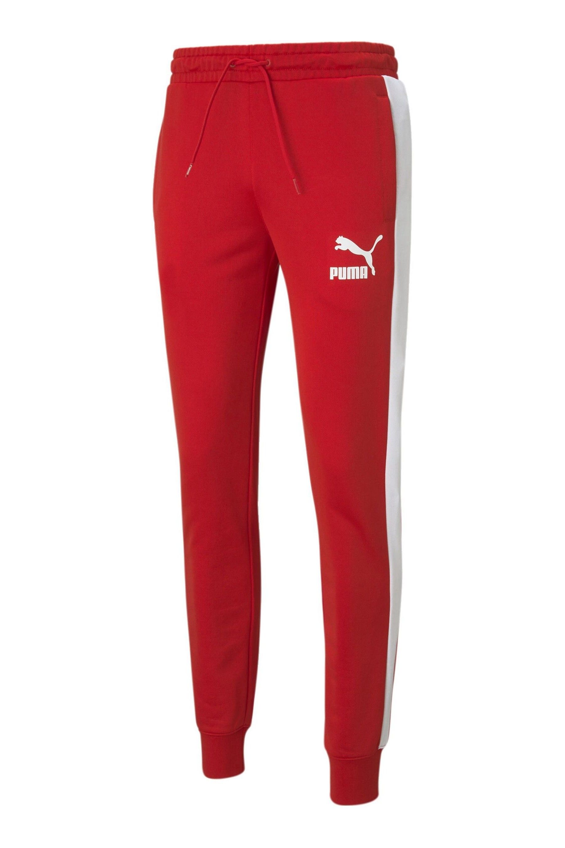 Puma red joggers discount