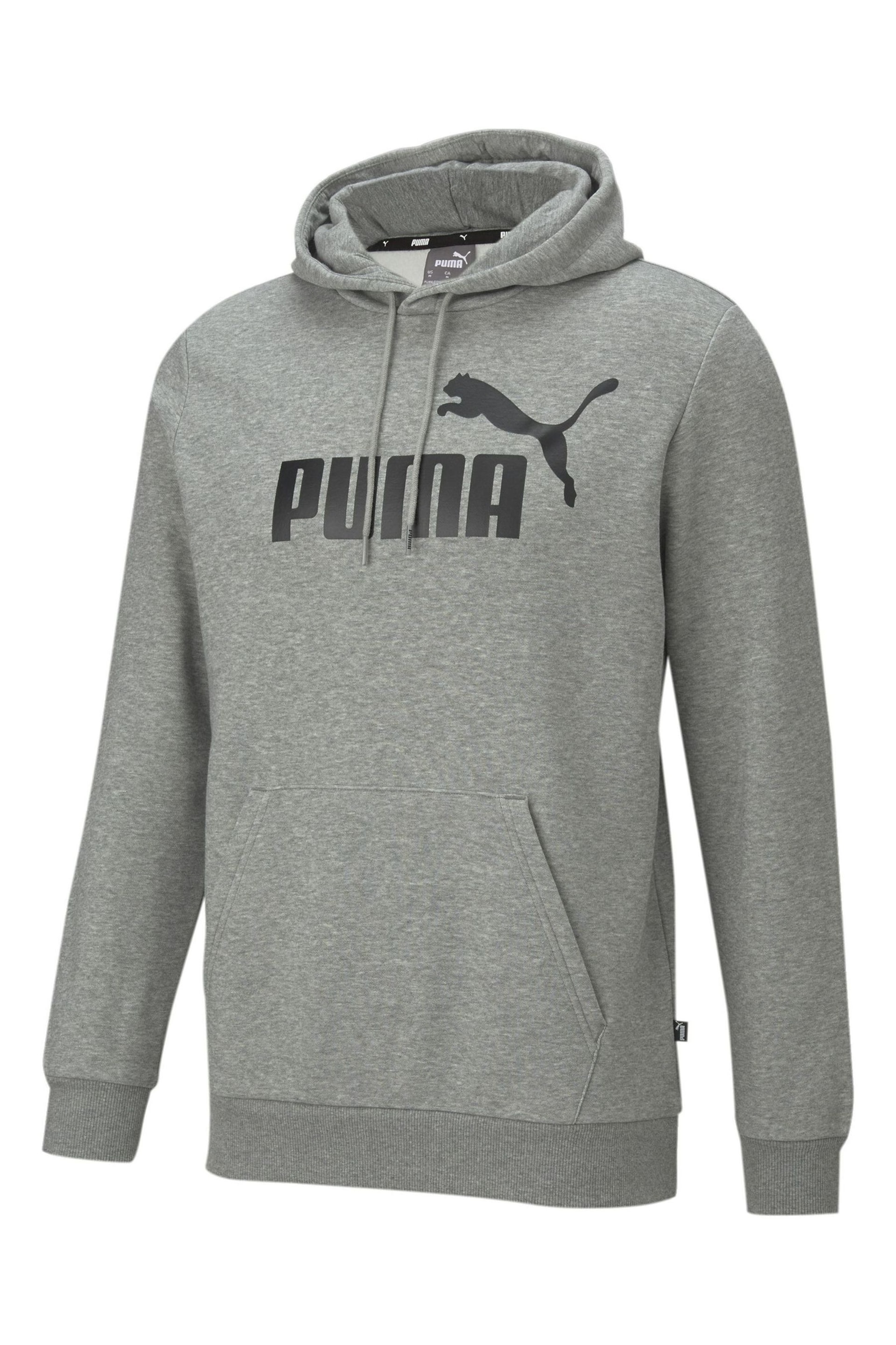 Puma Grey Essentials Big Logo Hoodie - Image 6 of 7
