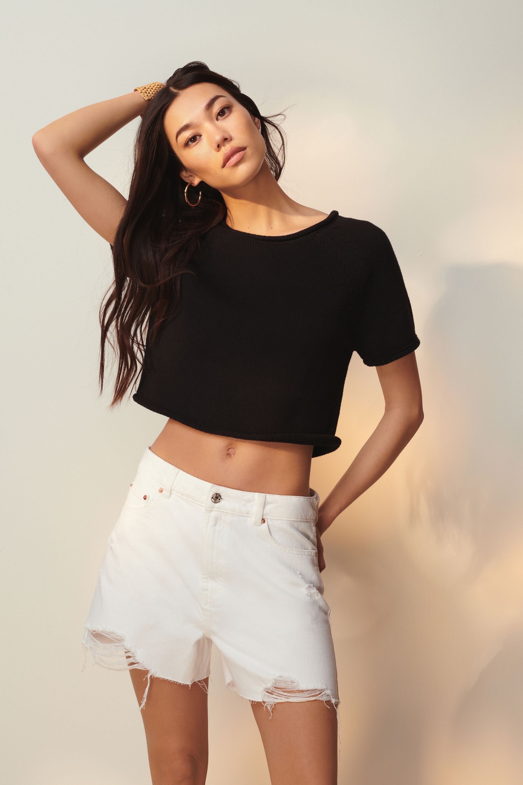 Ripped white shorts clearance