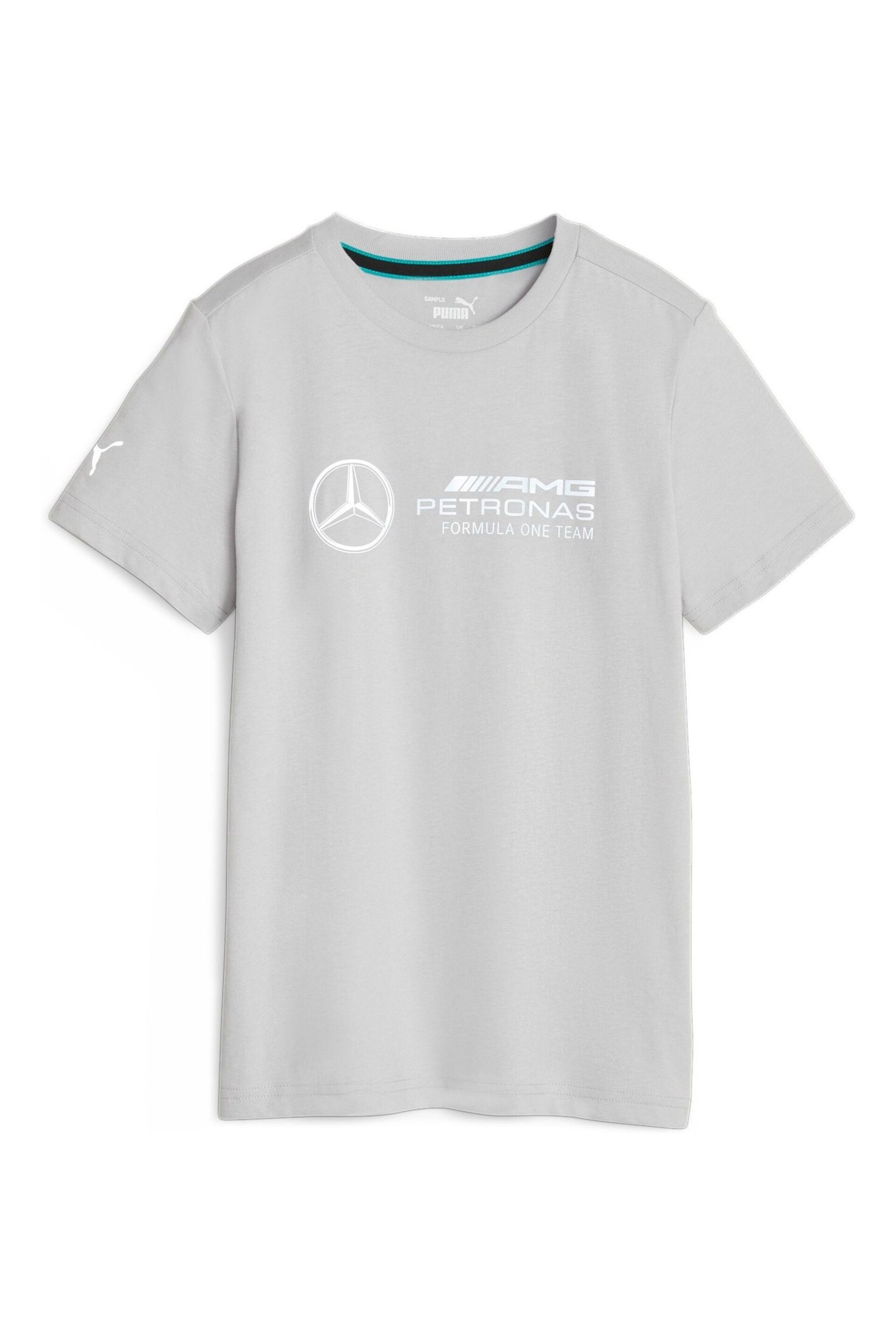 Puma Grey Mercedes-AMG Petronas Motorsport Youth Logo T-Shirt - Image 1 of 2