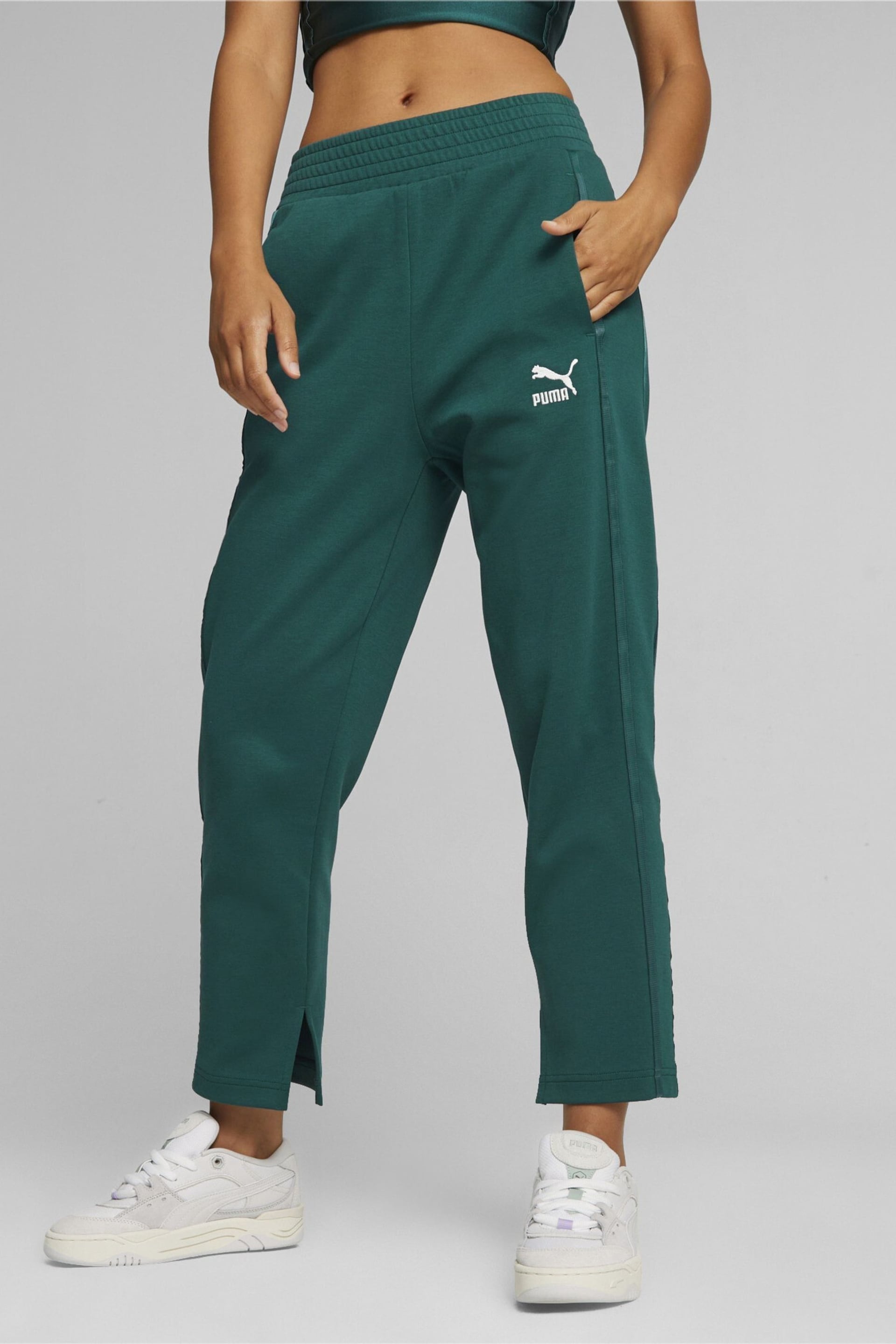 Puma Green T7 Women's High Waist Joggers - Image 3 of 9