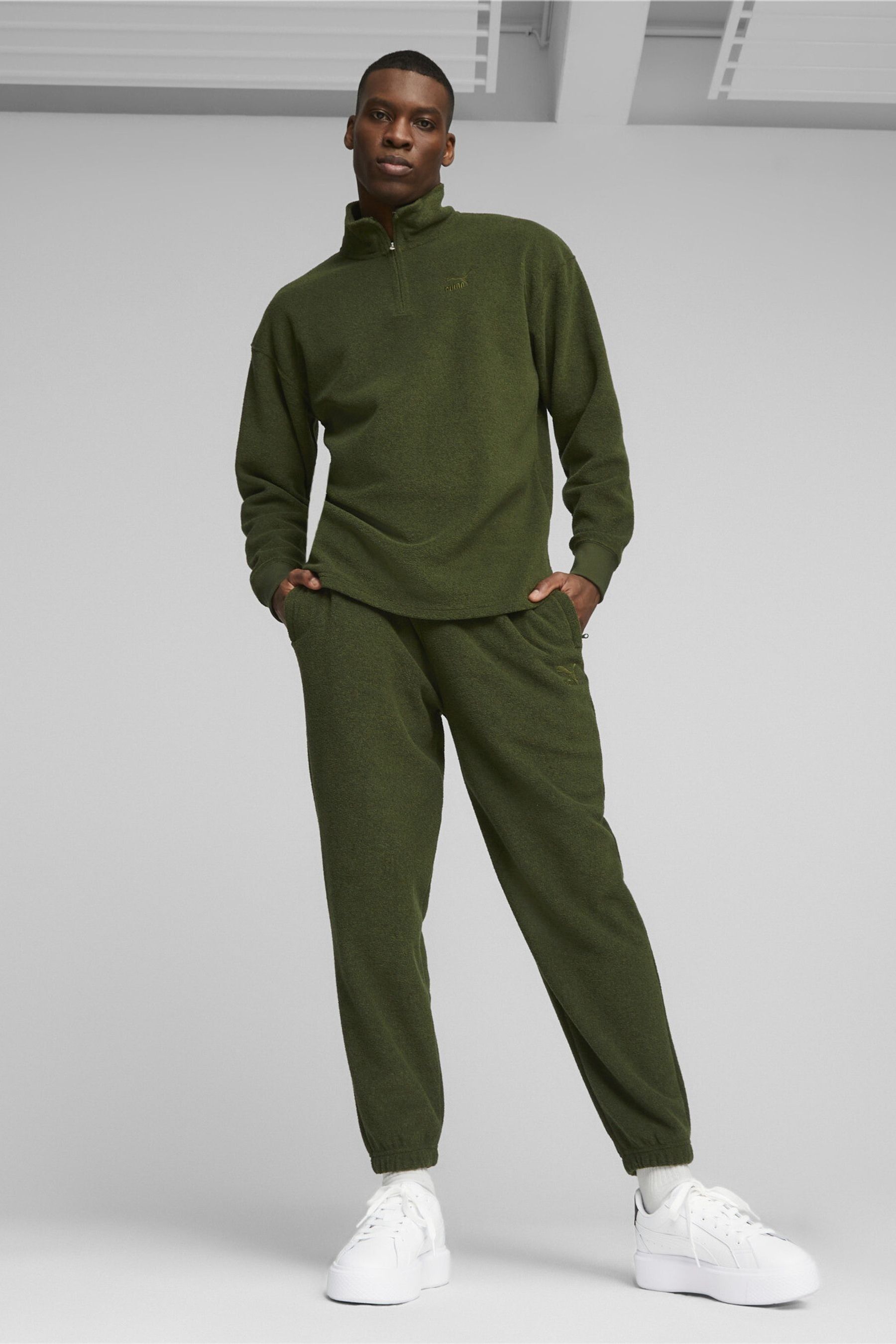 Buy Puma Green Mens Classics Quarter Zip Fleece from the Next UK online shop
