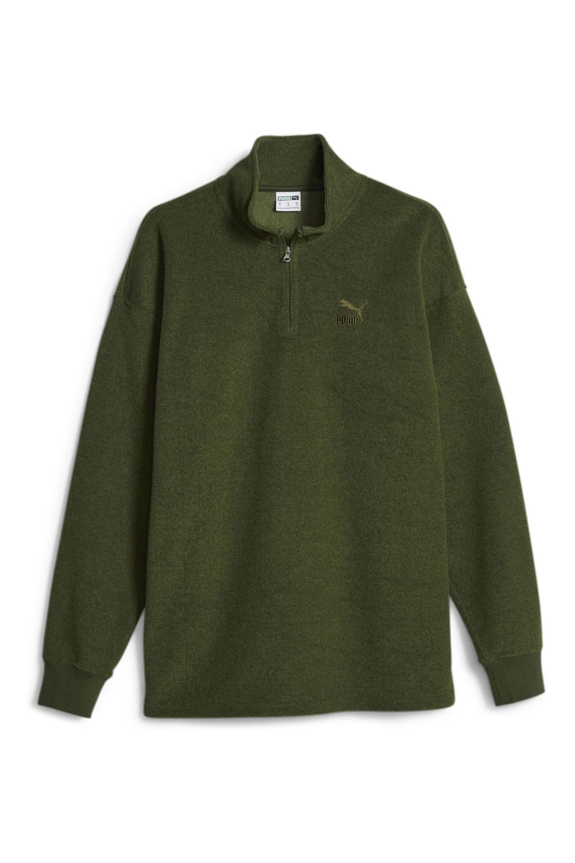 Puma Green Classics Mens Quarter-Zip Fleece - Image 6 of 7