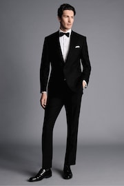 Charles Tyrwhitt Black Slim Fit Peak Lapel Dinner Suit: Jacket - Image 3 of 5