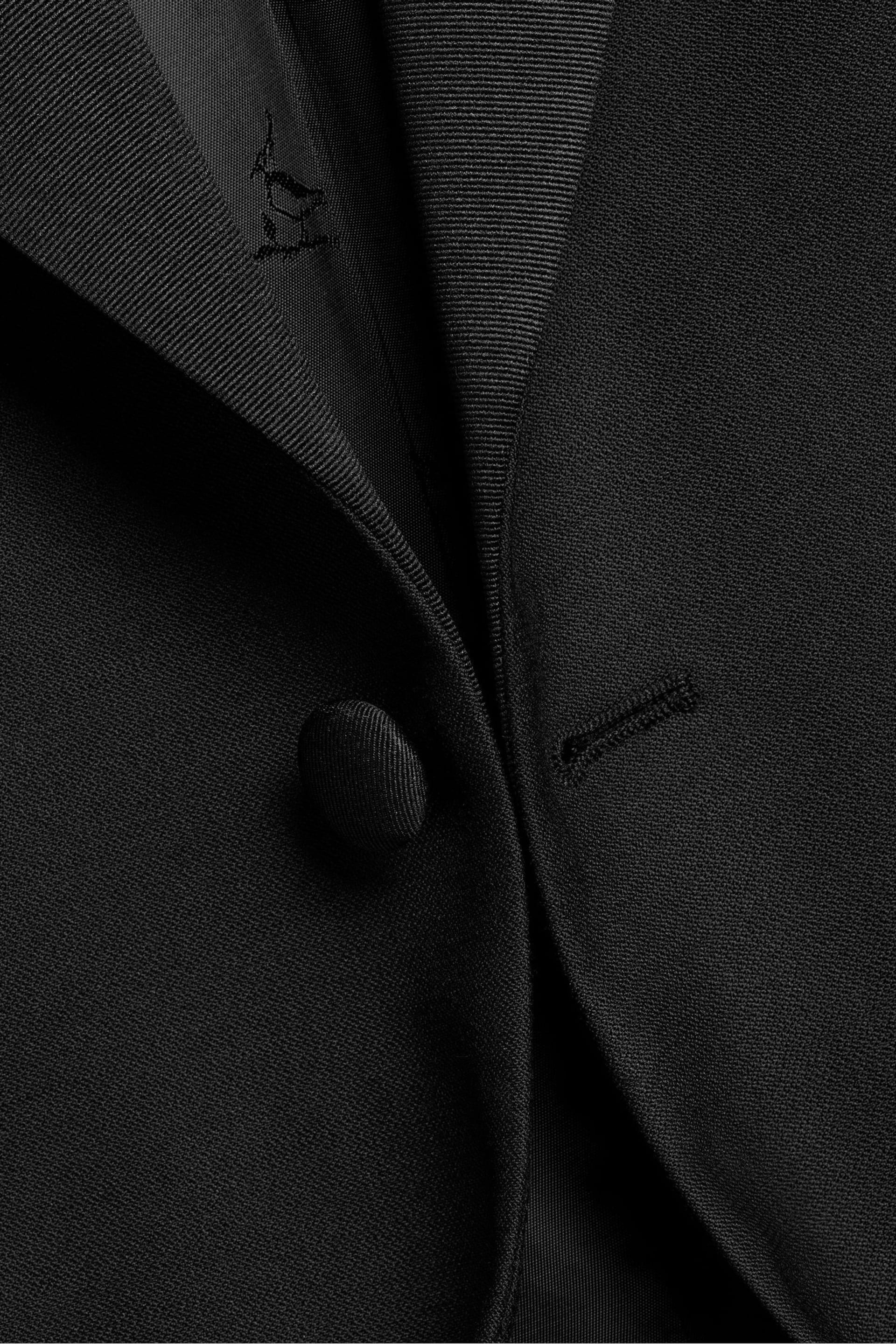 Charles Tyrwhitt Black Slim Fit Peak Lapel Dinner Suit: Jacket - Image 5 of 5