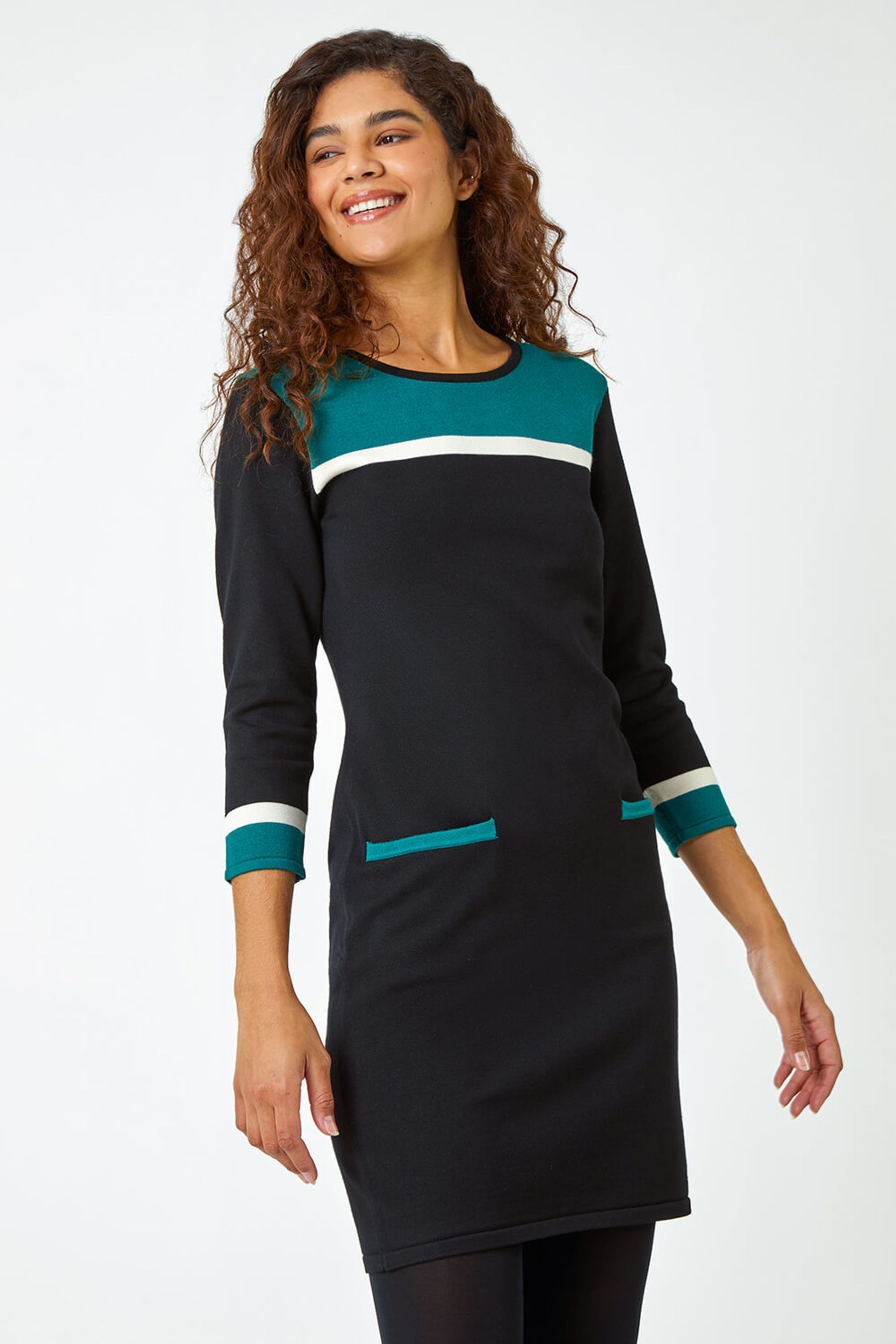 Roman originals colour block dress top