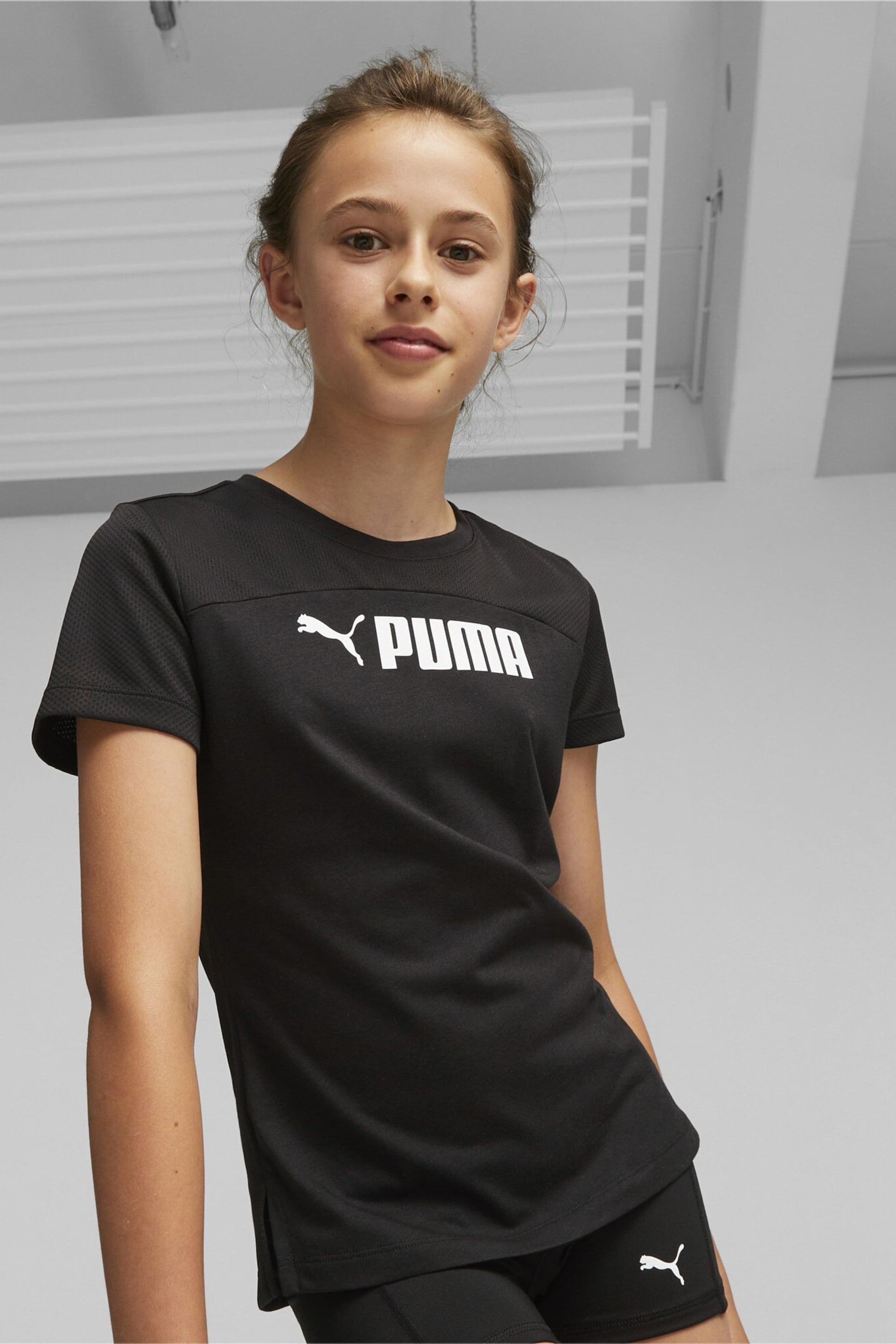 Puma Black FIT Youth T-Shirt - Image 1 of 5