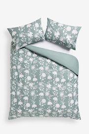2 Pack Sage Green Floral Reversible Duvet Cover and Pillowcase Set - Image 6 of 9