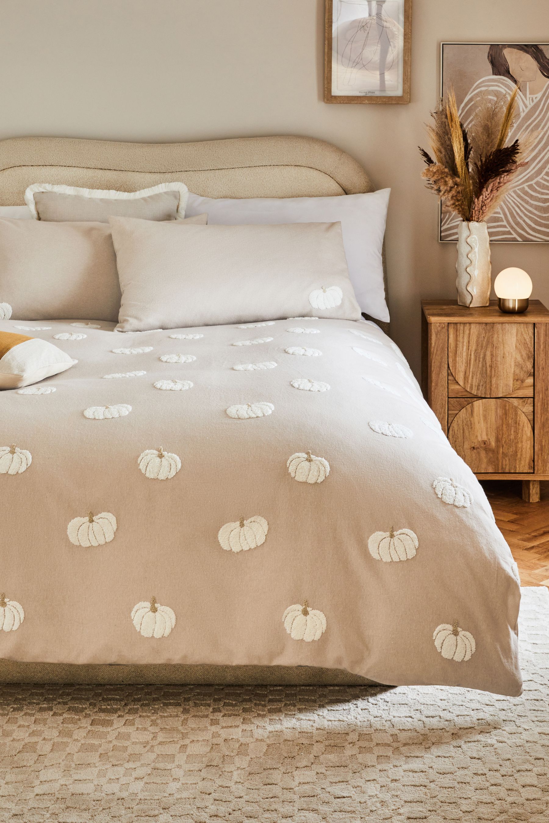 Buy Natural Tufted Pumpkin Brushed 100 Cotton Duvet Cover and Pillowcase Set from Next Germany