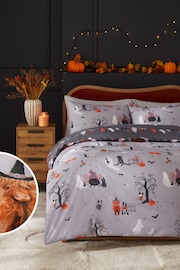 Grey Halloween Hamish & Bertie Bear Reversible Duvet Cover and Pillowcase Set - Image 2 of 7