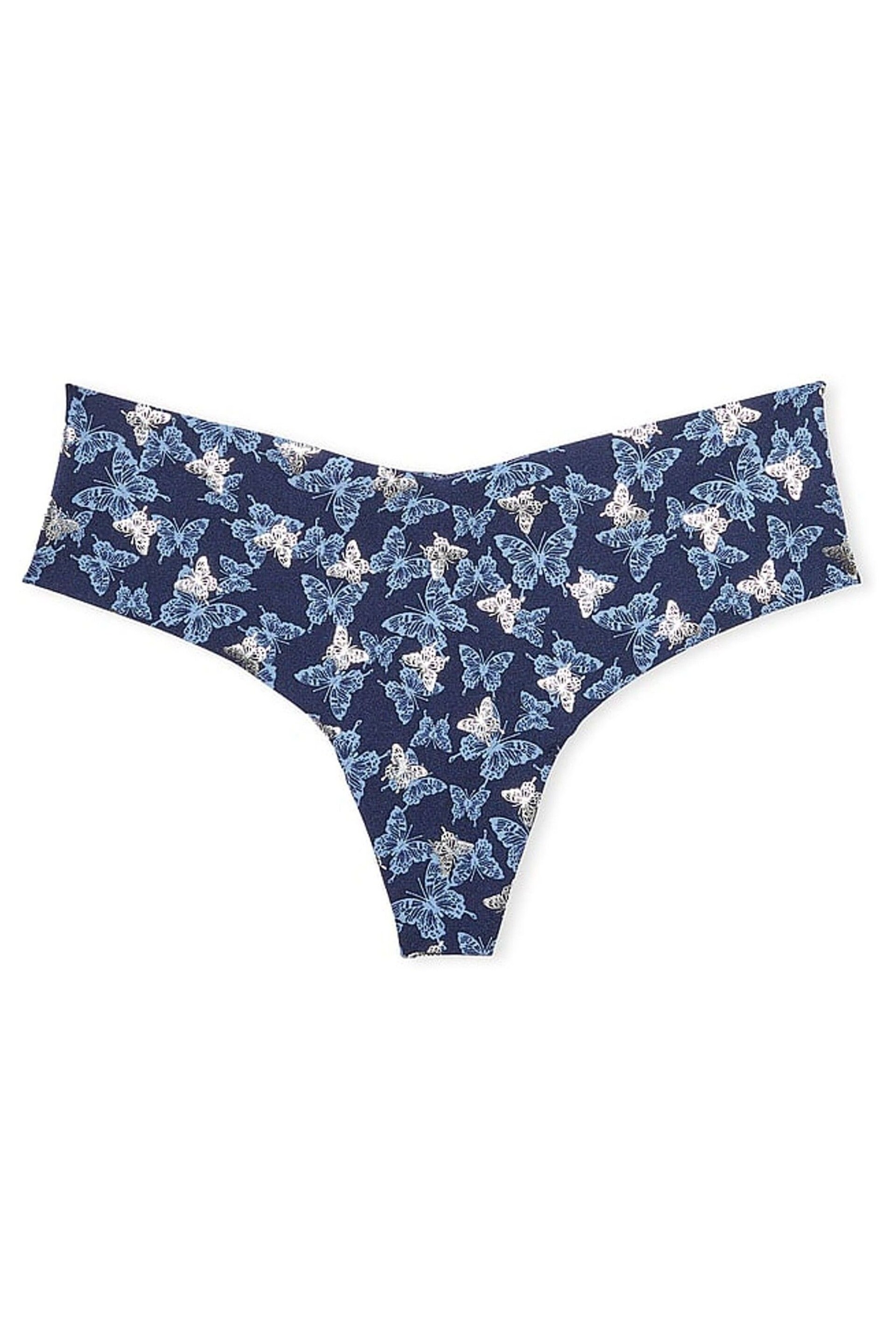Victoria's Secret Noir Navy Blue Butterfly Thong Knickers - Image 4 of 4