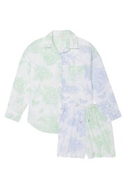 Victoria's Secret Green and Blue Tropical Cotton Short Pyjama Set - Image 3 of 4