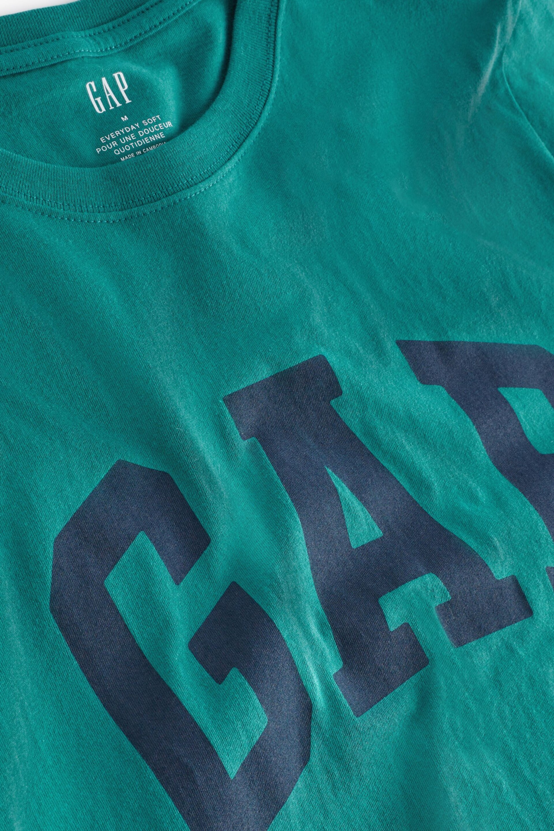 Gap Green Everyday Soft Logo Short Sleeve Crew Neck T-Shirt - Image 4 of 4