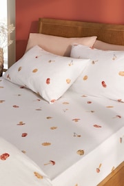 White Autumnal Pumpkin Fitted Sheet & Pillowcase Set - Image 1 of 1