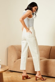 Love & Roses Ivory White High Waist Crop Wide Leg Jeans - Image 4 of 4