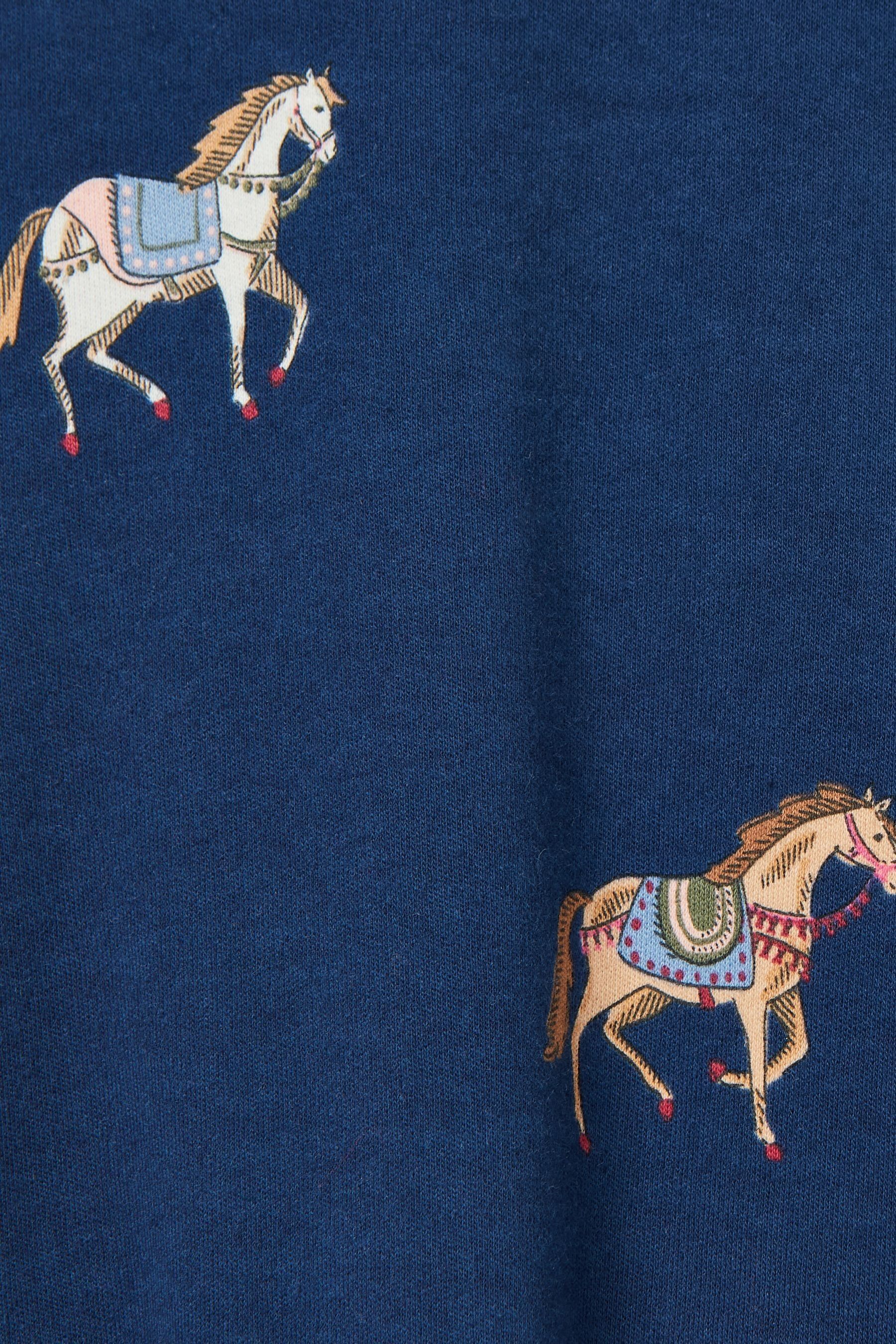 Buy Joules Girls Aubrey Navy Horse Print Jersey Dress from the Next UK online shop