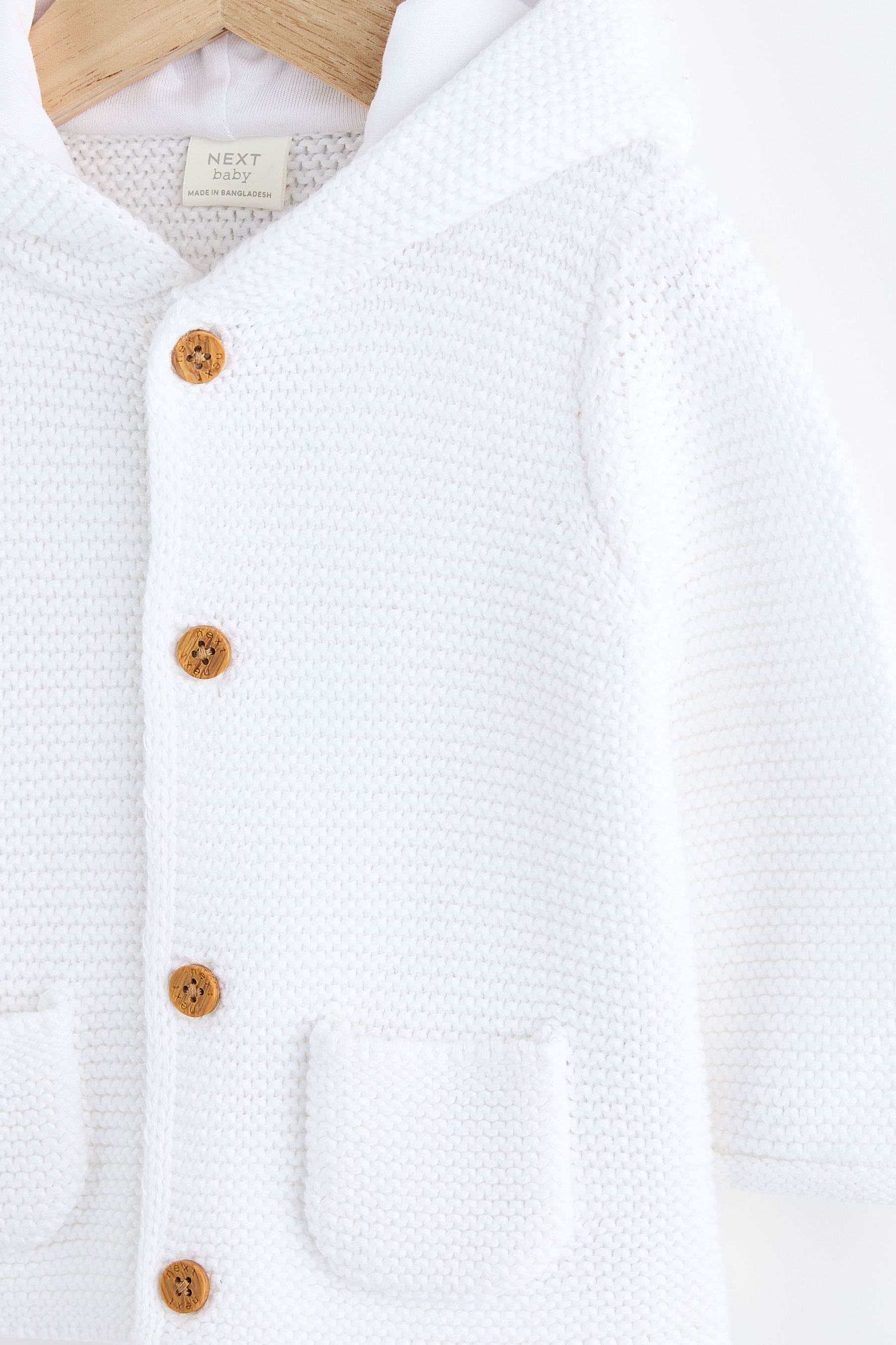 Buy White Knitted Hooded Baby Cardigan from the Next UK online shop