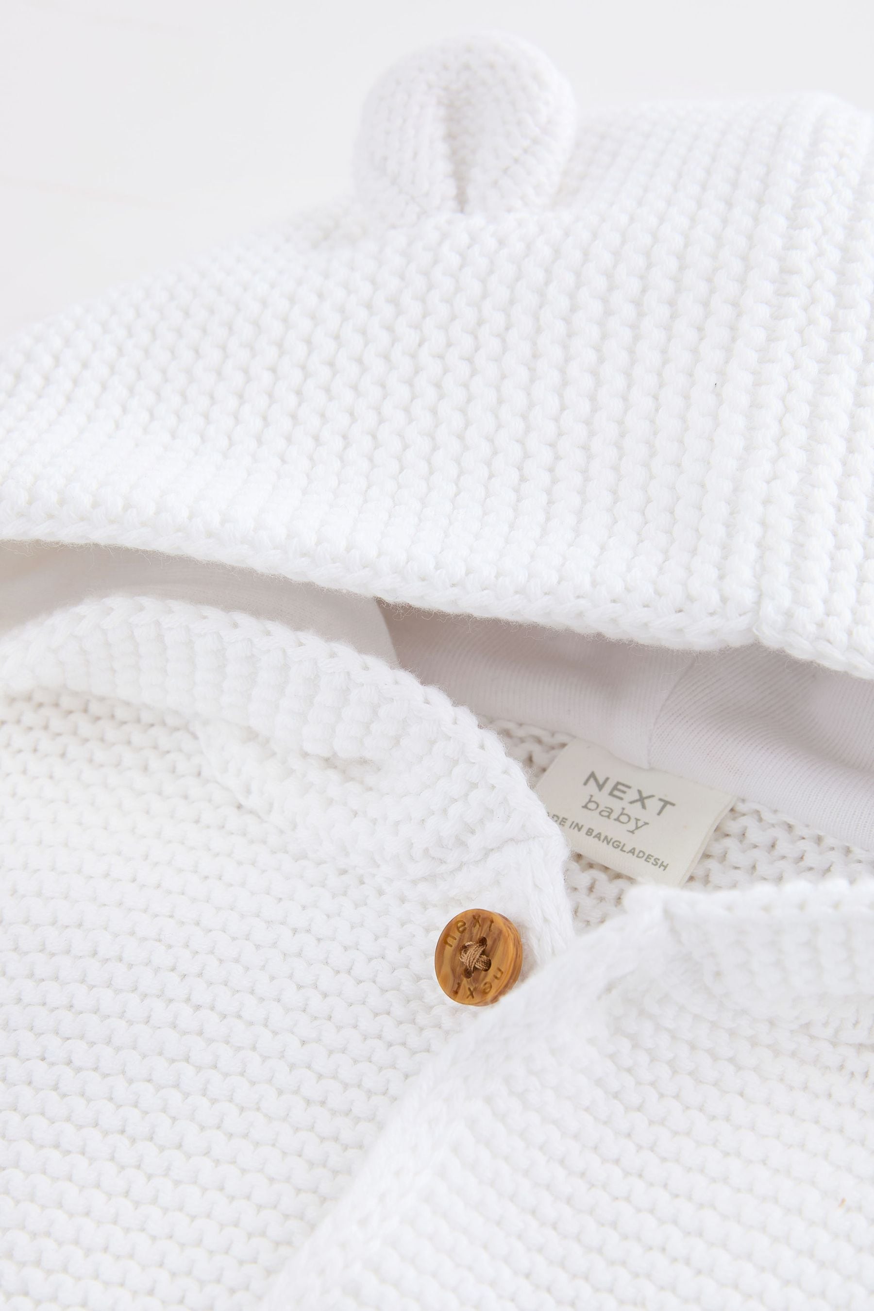 Baby white hooded cardigan sale