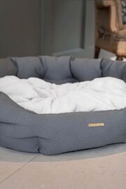 Lords and Labradors Grey Essentials Twill Oval Dog Bed - Image 3 of 5