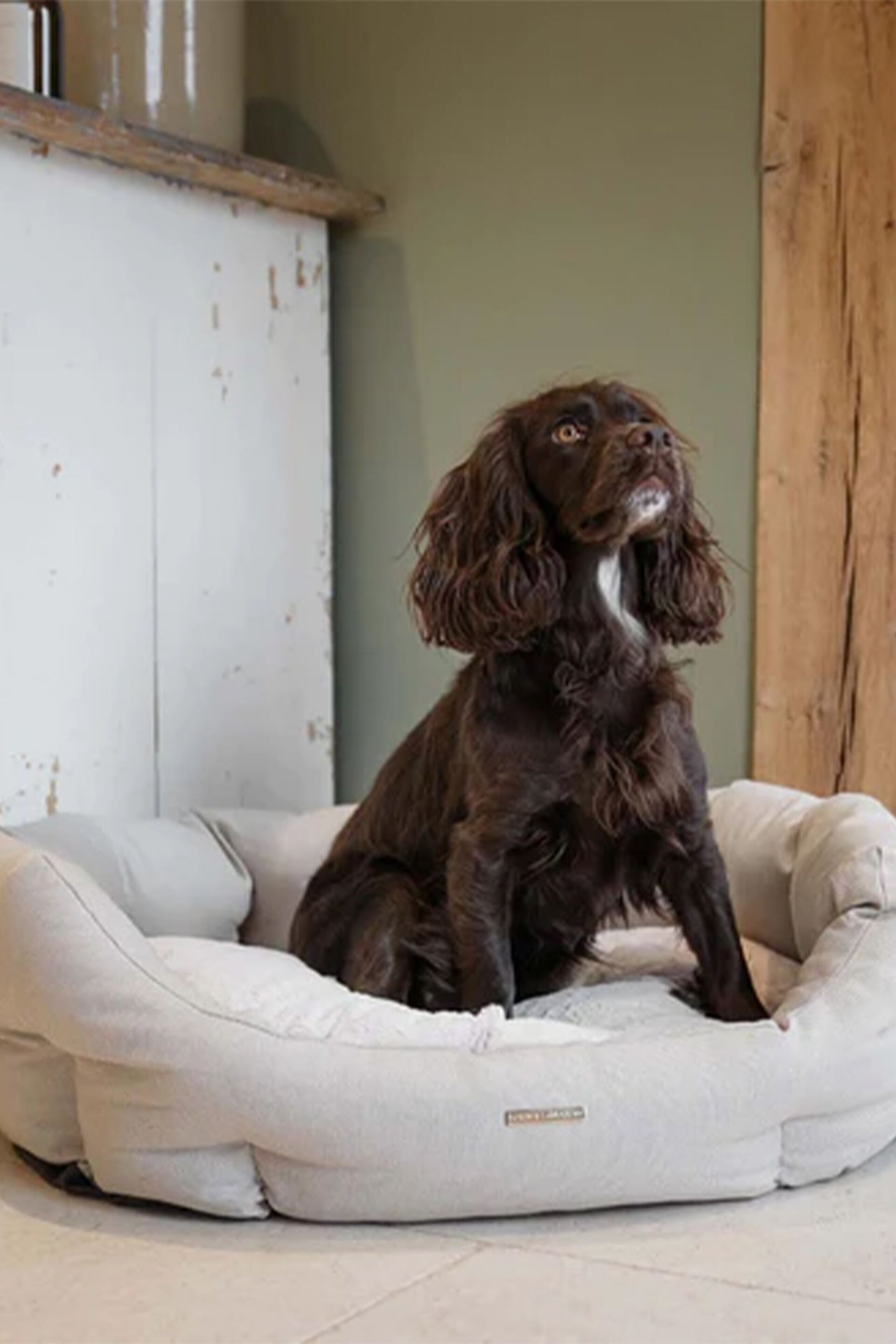 Lords and Labradors Natural Essentials Twill Oval Dog Bed - Image 1 of 5