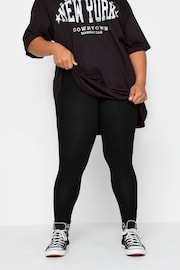 Yours Curve Black Tummy Control Soft Touch Stretch Leggings - Image 2 of 4