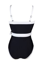 Pour Moi Monochrome Removable Straps Belted Control Swimsuit - Image 4 of 4
