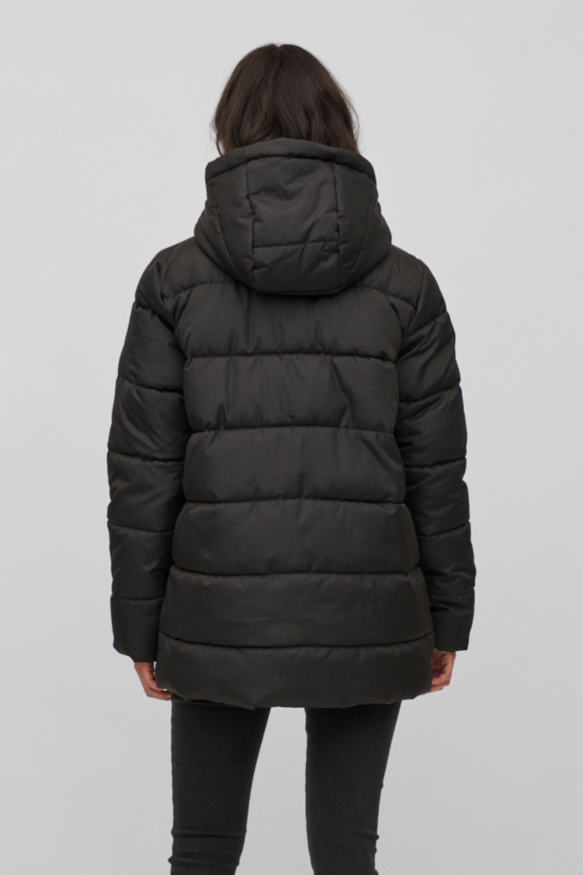 VILA Black Padded Hood Coat - Image 3 of 5