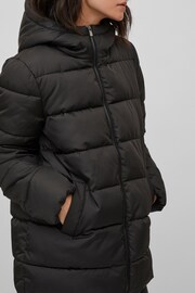 VILA Black Padded Hood Coat - Image 4 of 5